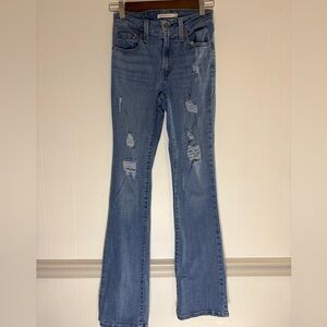 Levi's Light Blue Distressed Flare Jeans